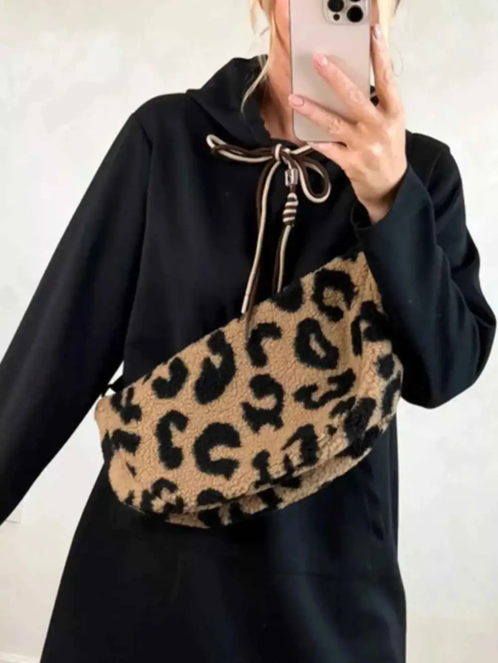 Plus Size Casual Drawstring Hooded Sweatshirt Dress