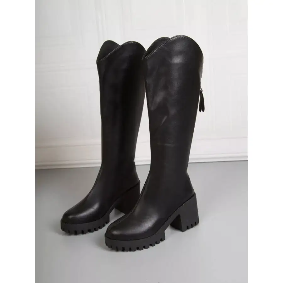 Platform Block Heels Boots