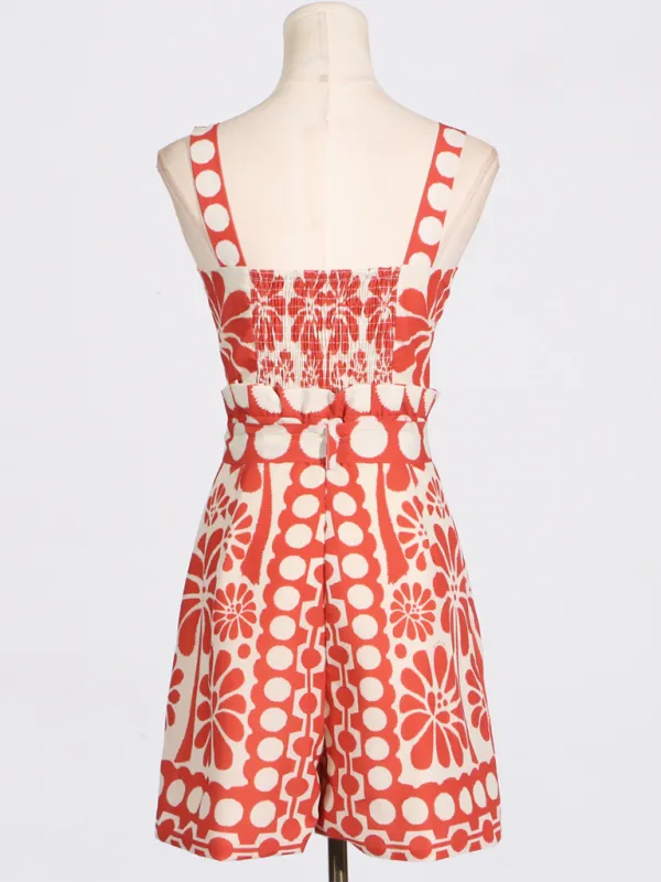 Niche Design Printed Lace Up Waist Accessory