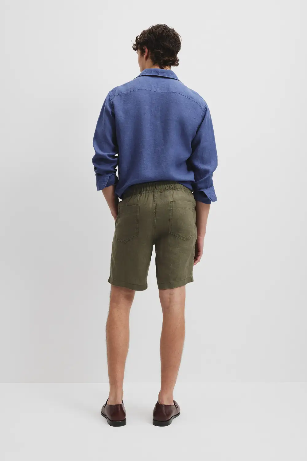 Men's Detailed Drawcord Linen Shorts