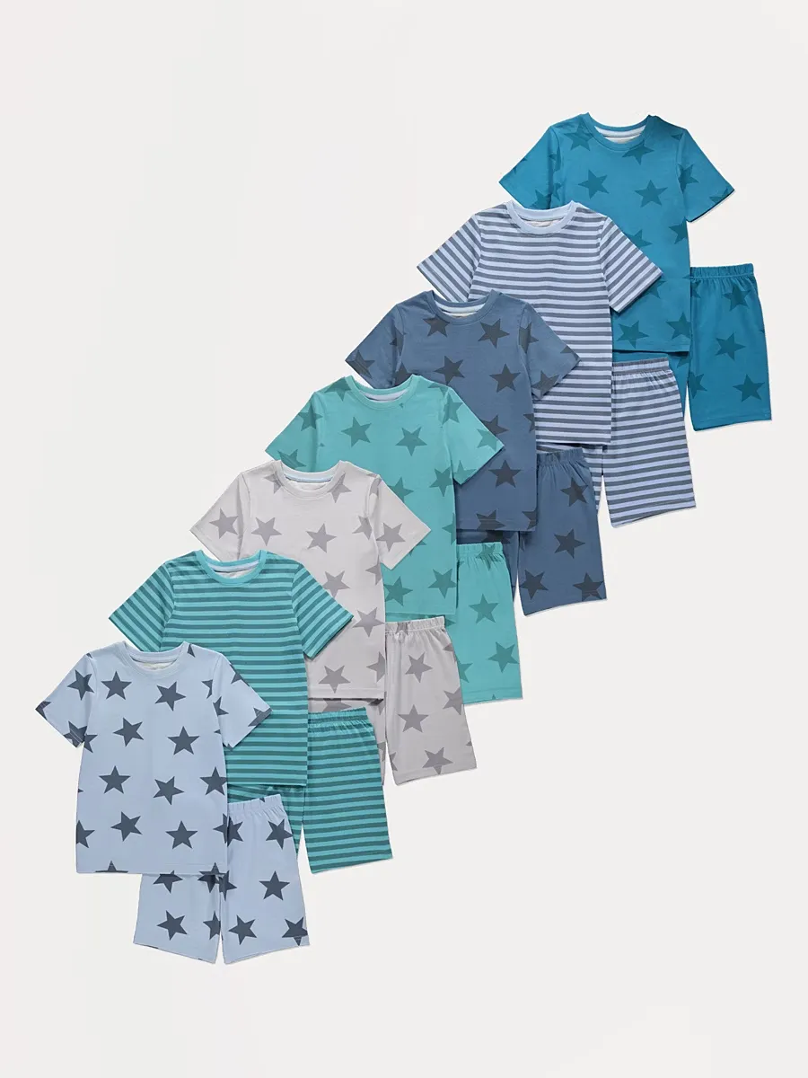 Stars and Stripes Short Pyjamas 7 Pack