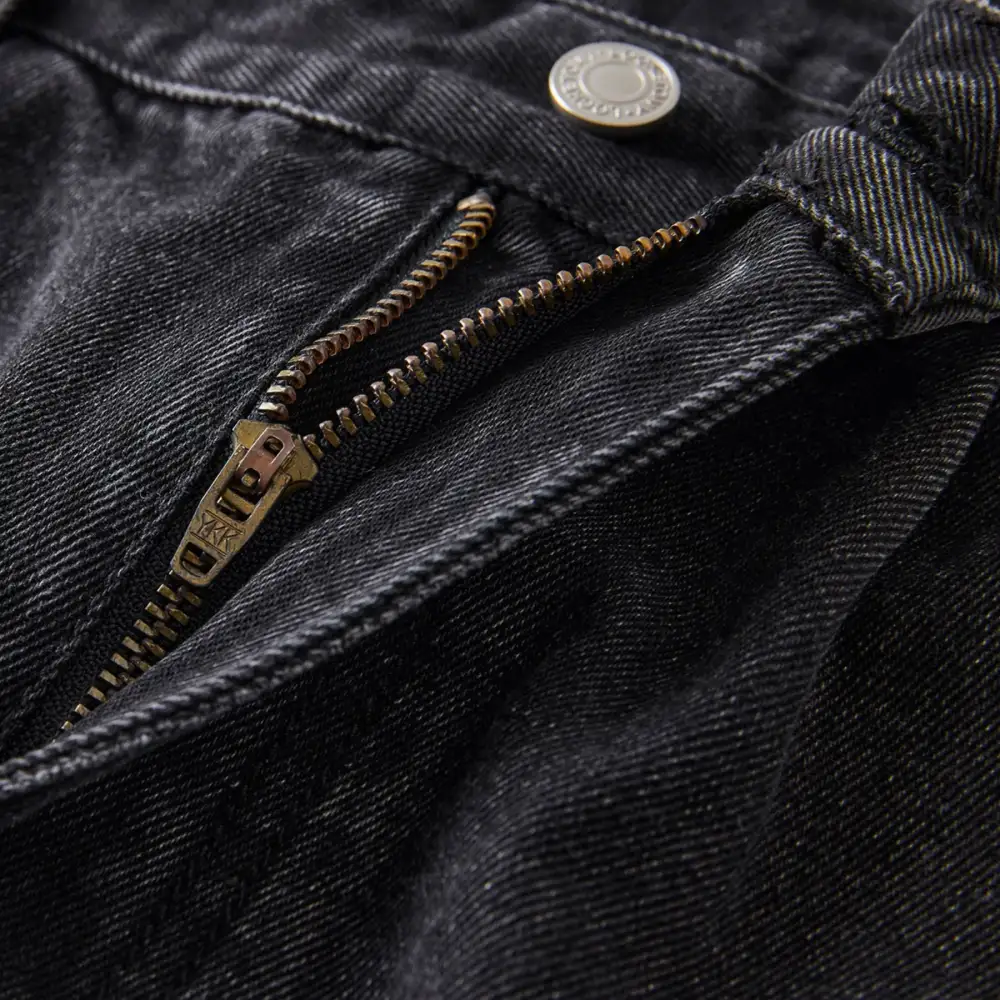 Straight Leg Cargo Washed Denim Jeans