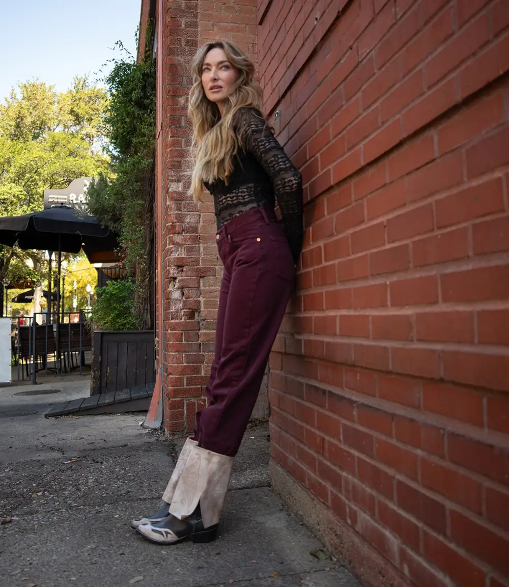 Side-Zip Perforated Western Boots