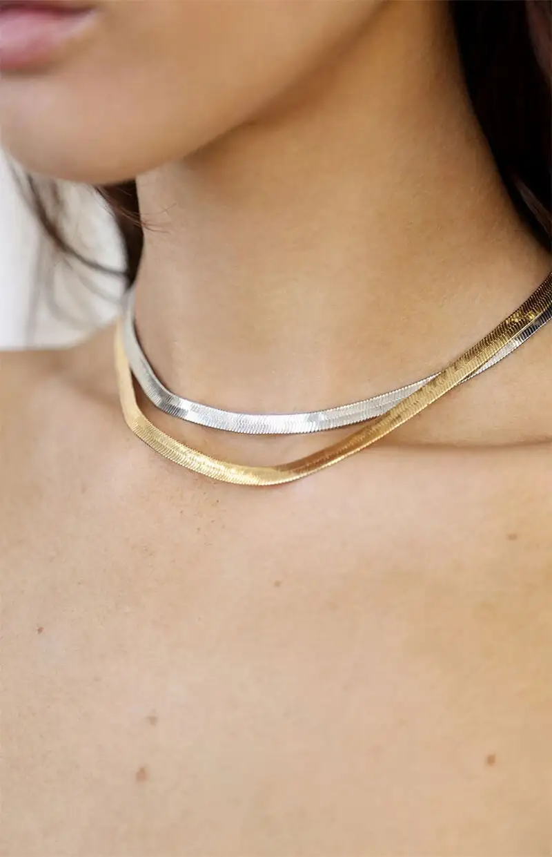 Ettika Brooklyn Flat Herringbone Necklace