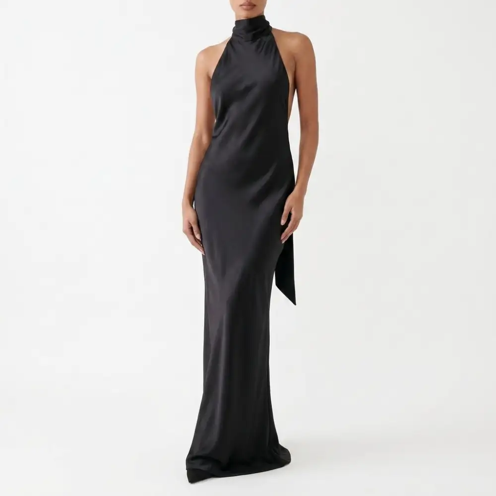Classic Refined Women's Satin Maxi Dress