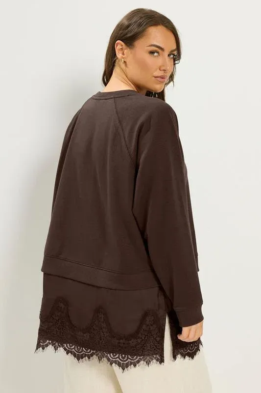 Chocolate Brown Lace 2-In-1 Jumper