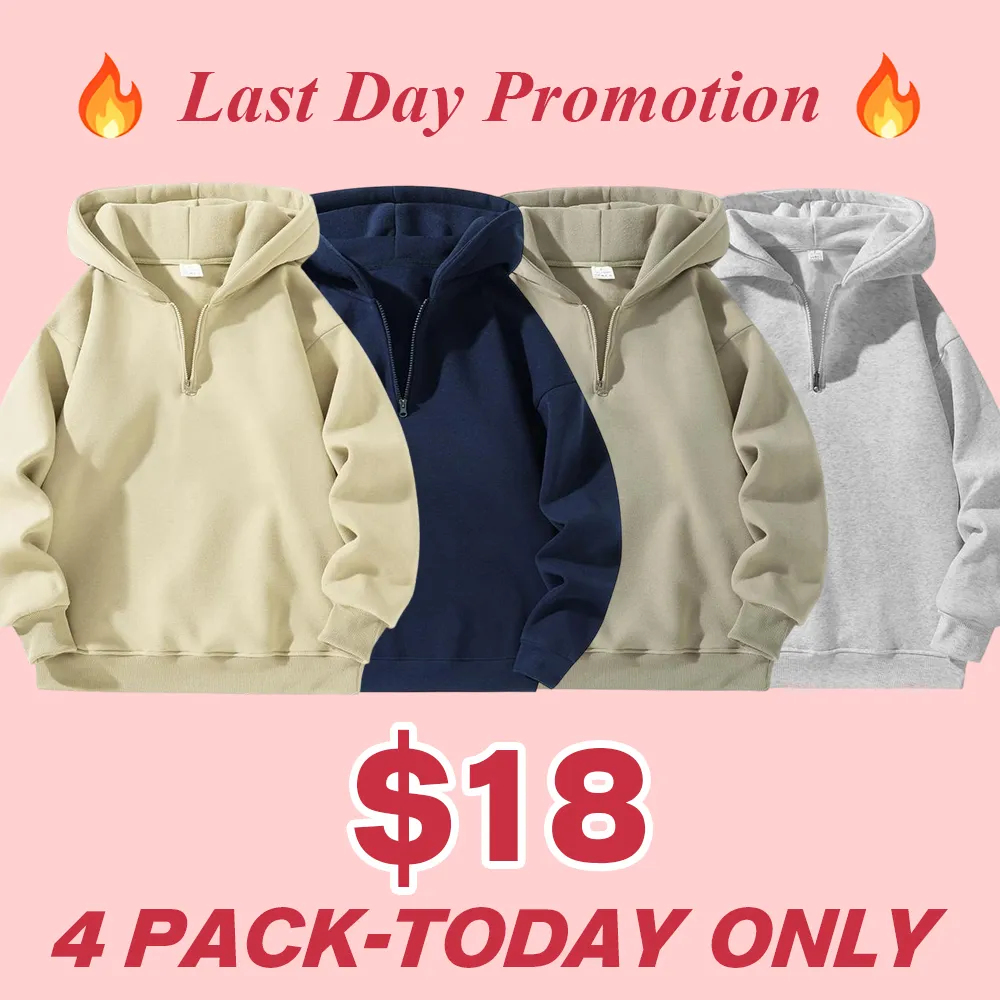 Men's regular fit solid color zip-up hoodie【CLEARANCE ONLY FOR TODAY】