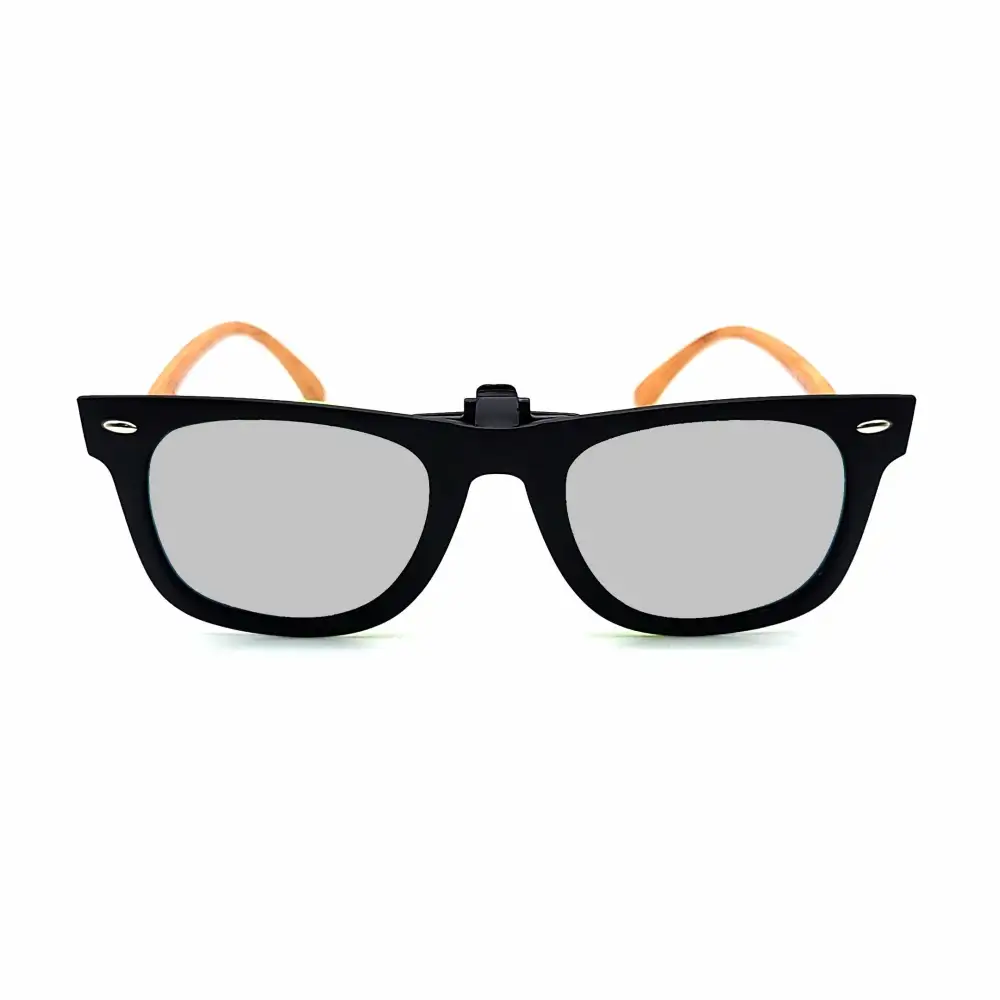 60mm Wayfarer Polarized Full-Frame Clip-On Sunglasses