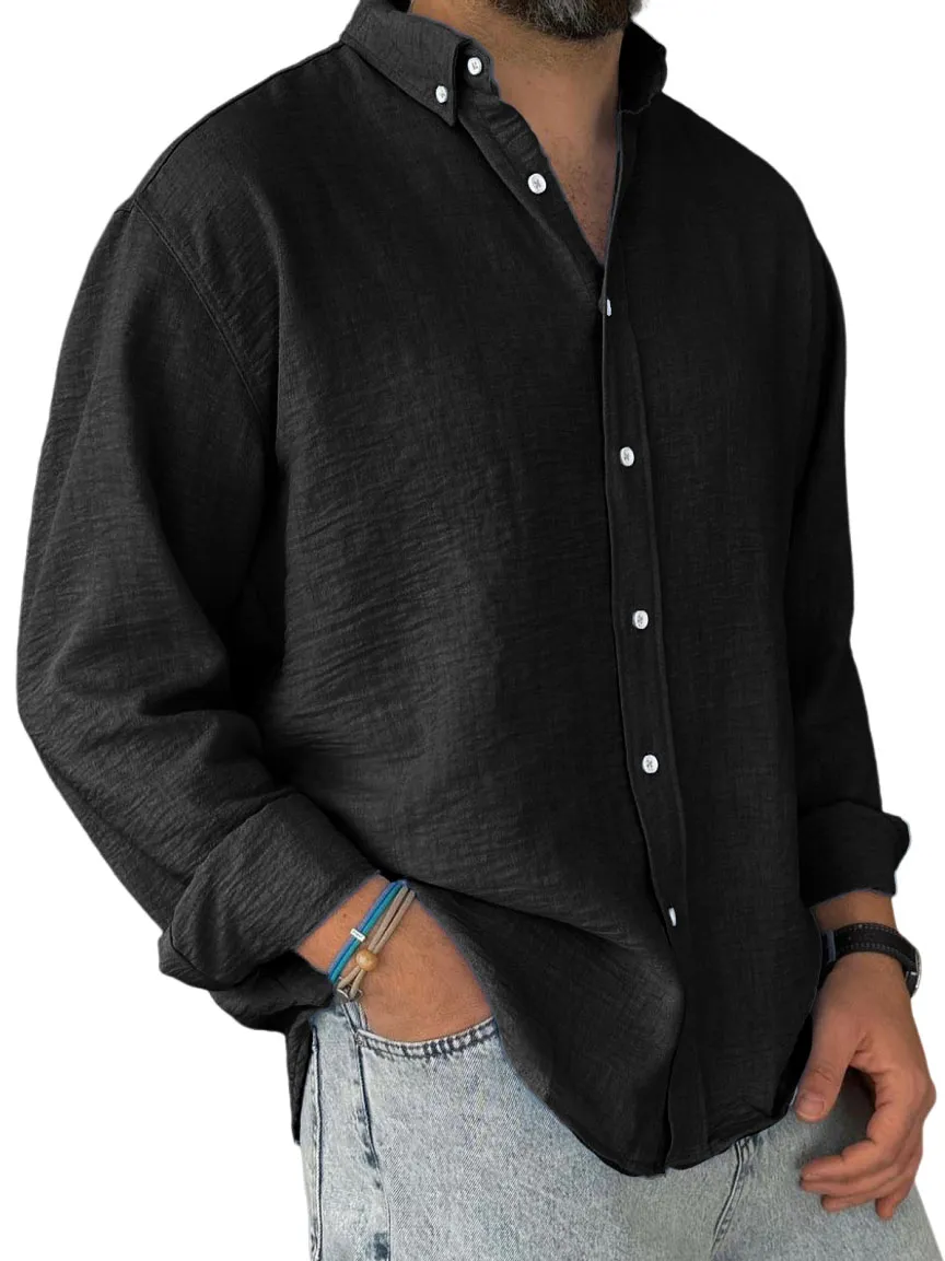 Utility Long Sleeve Open Collar Shirt