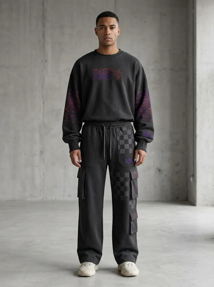 Cargo Sweatpants Men's Two-Piece Tracksuit