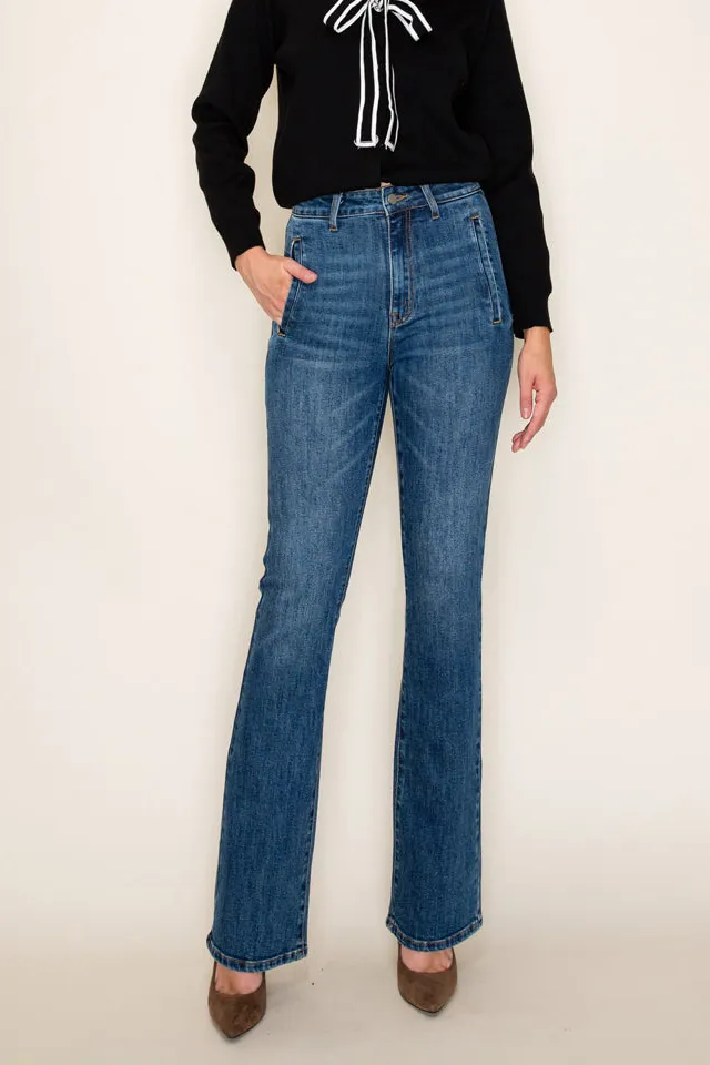 Women's High Rise Wide Leg Stretch Denim Jeans