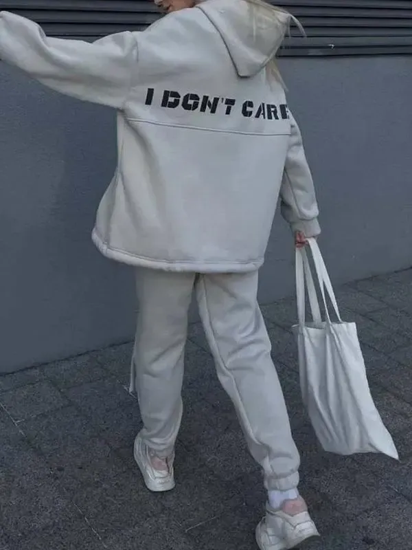 Fashionable hooded printed sweatshirt sports casual suit