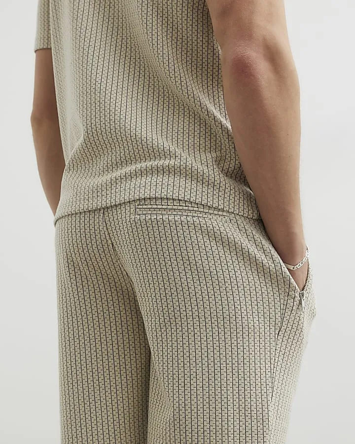 Men's Sand Striped Elastic Shorts