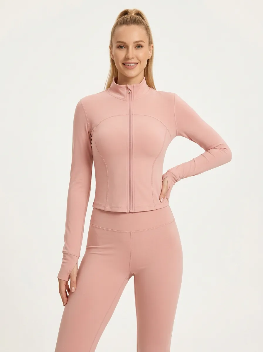 Women's Sage Sculpted Seam Mock Neck Jacket and Flare Pants Set