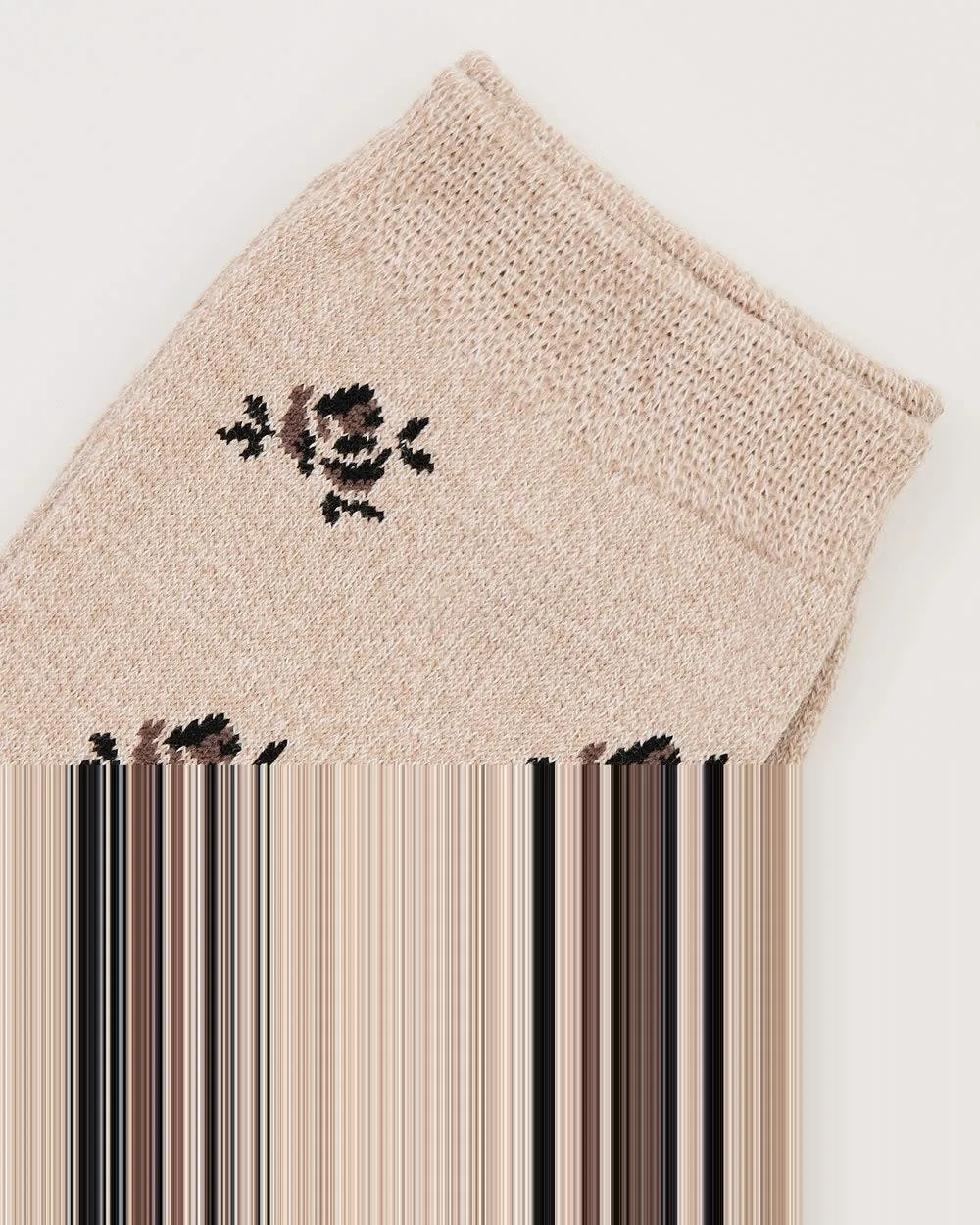 Cotton Socks With Tiny Roses