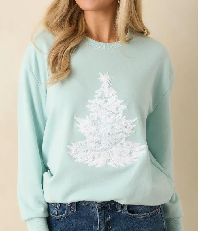 Light Green Christmas Tree Sweatshirt