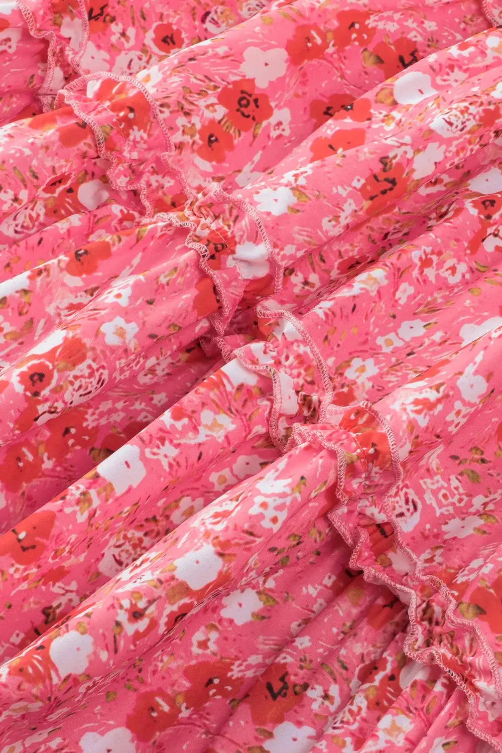 Comfort Fit Floral Printed Ruffle Mini Dress
