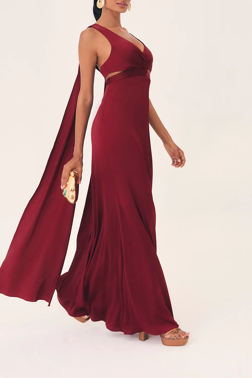 Women's V Neck Backless Dress