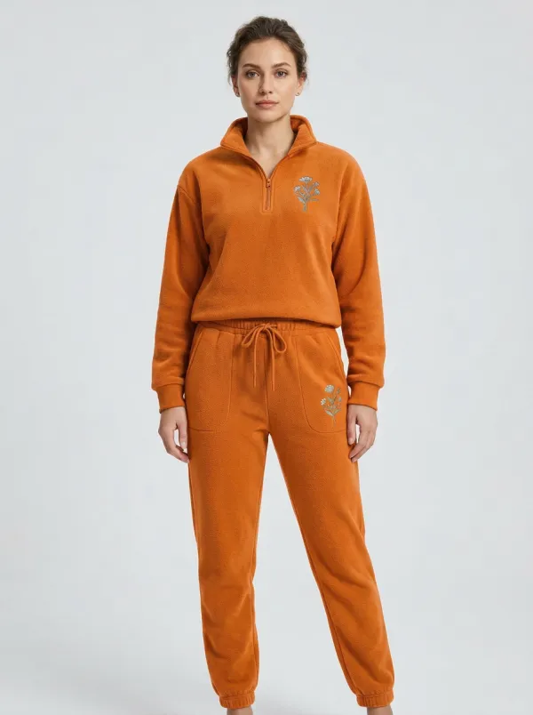 Women's Half-Zip Fleece Lounge Set