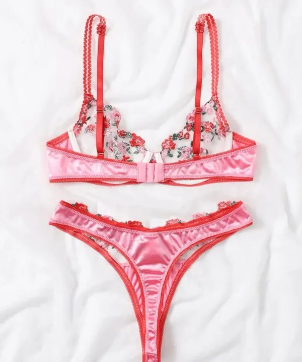 Floral Silk Lingerie Set