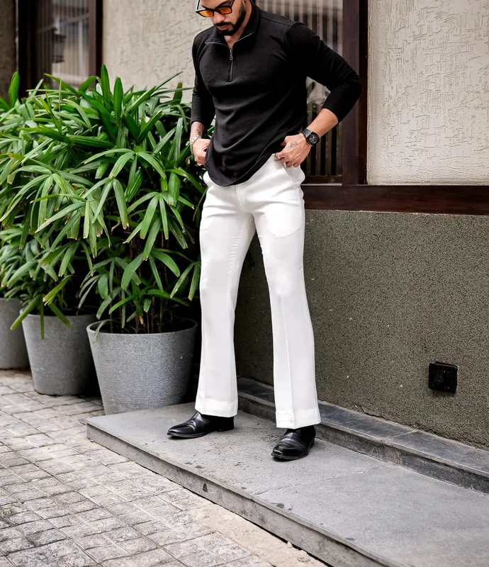 Black Quarter-Zip Henley Style Casual Shirt