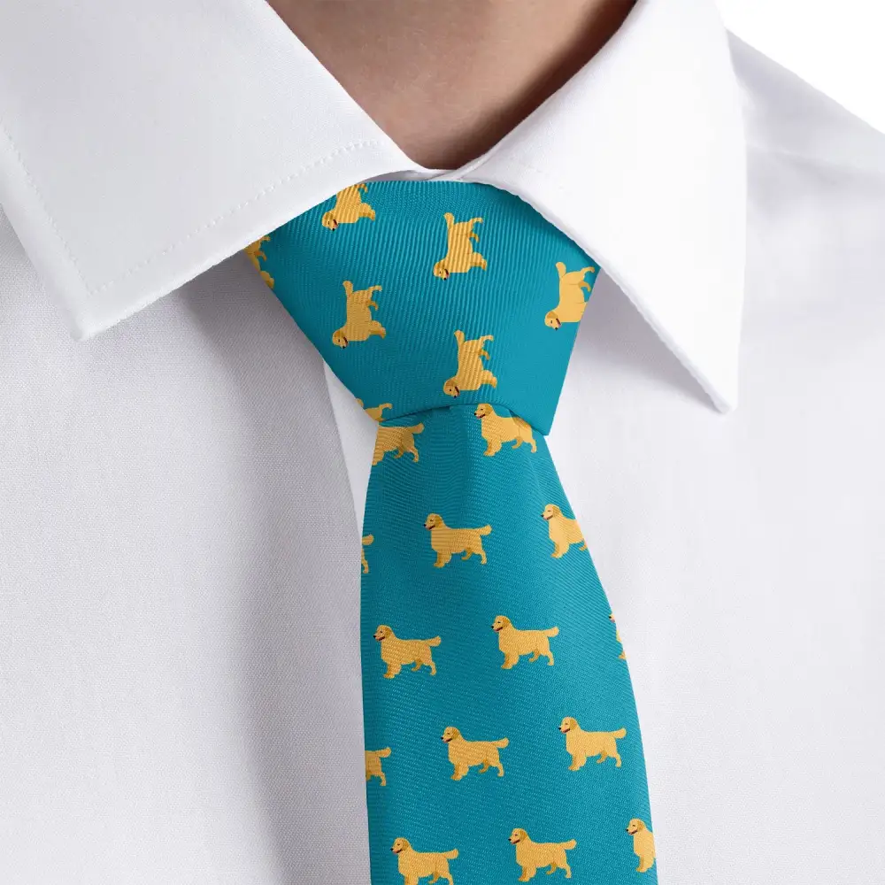 Refined Retriever Dog Pattern Necktie