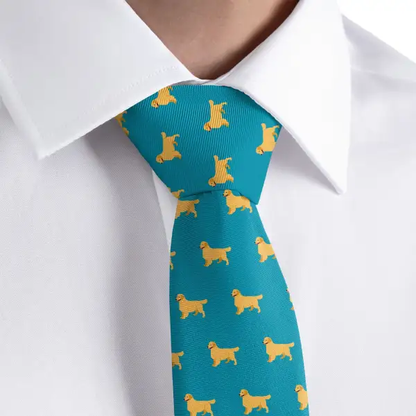 Refined Retriever Dog Pattern Necktie
