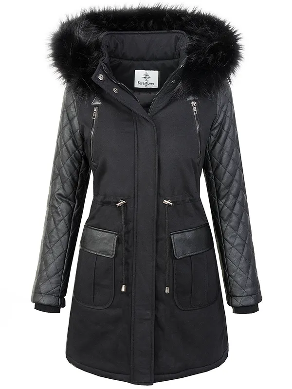 Women's winter coat warm lining parka coat