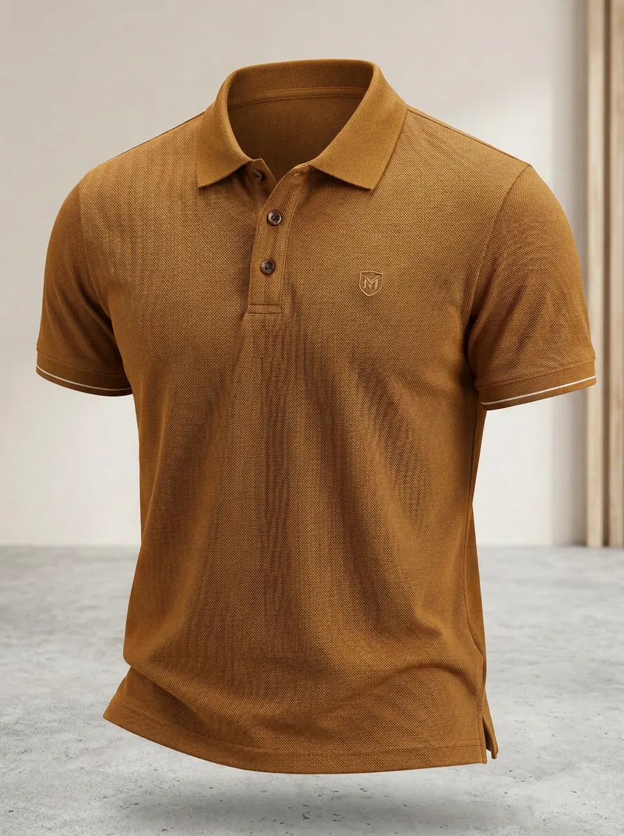 Shield-Detail Embroidered-Detail Men's Polo Shirt