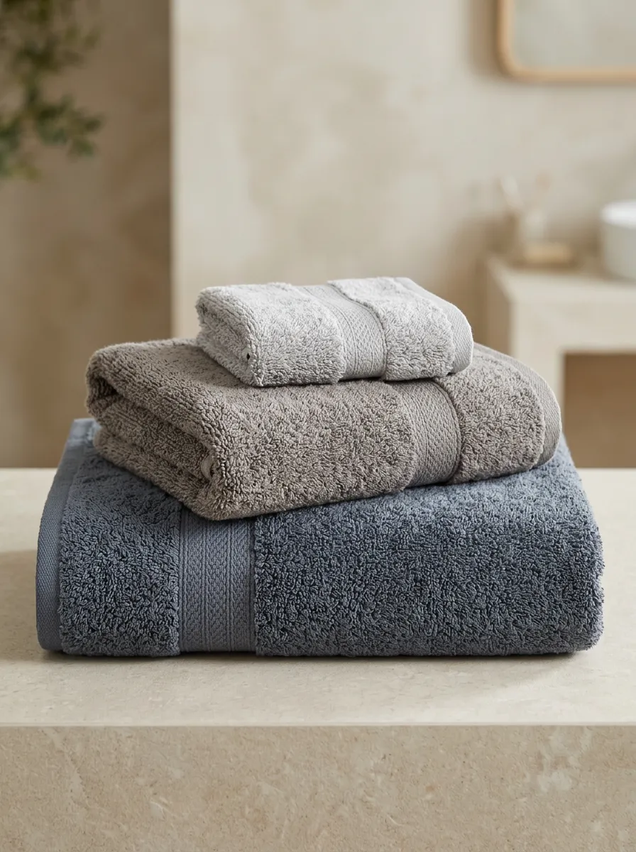 Soft Texture Textured Bath Towel Trio