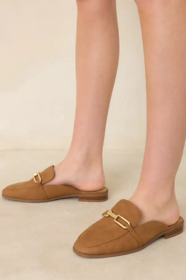 Calm Faux Leather Leather Mules