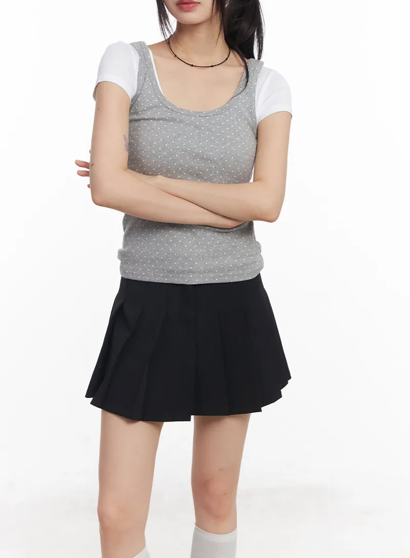Polka Dot Slim-Fit Tank Top
