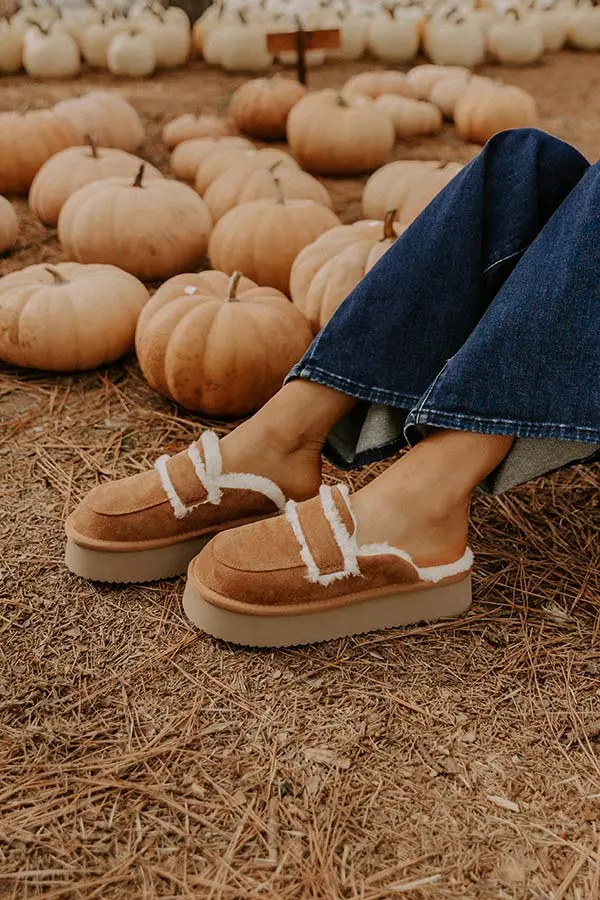 Faux Suede Platform Mules