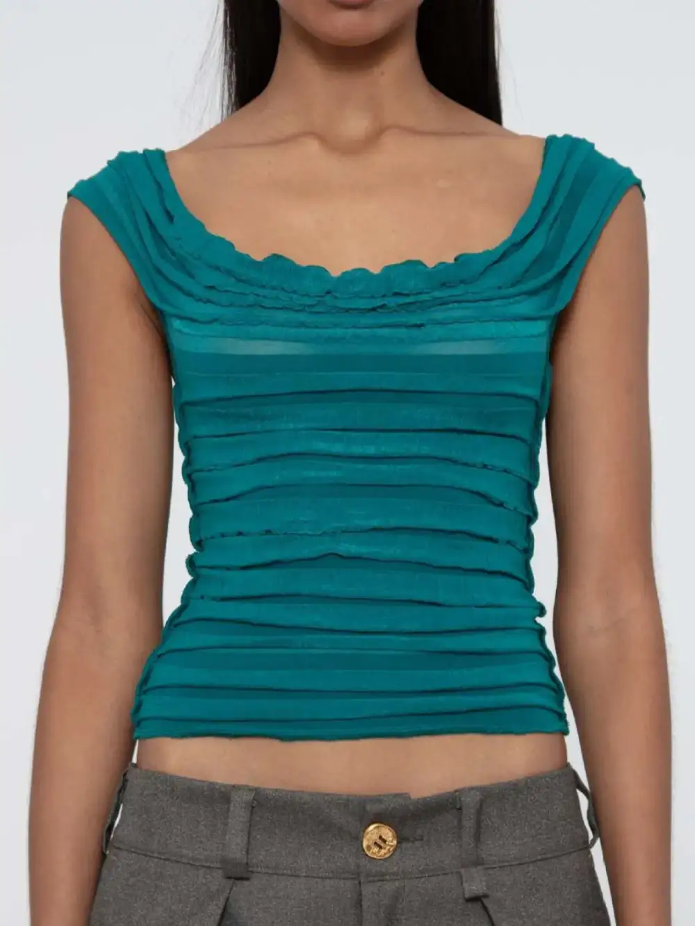 Ruched Solid Tank