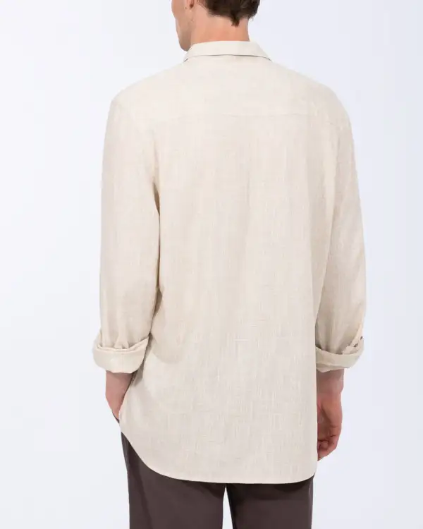 Classic Long Sleeve Linen Blend Shirt