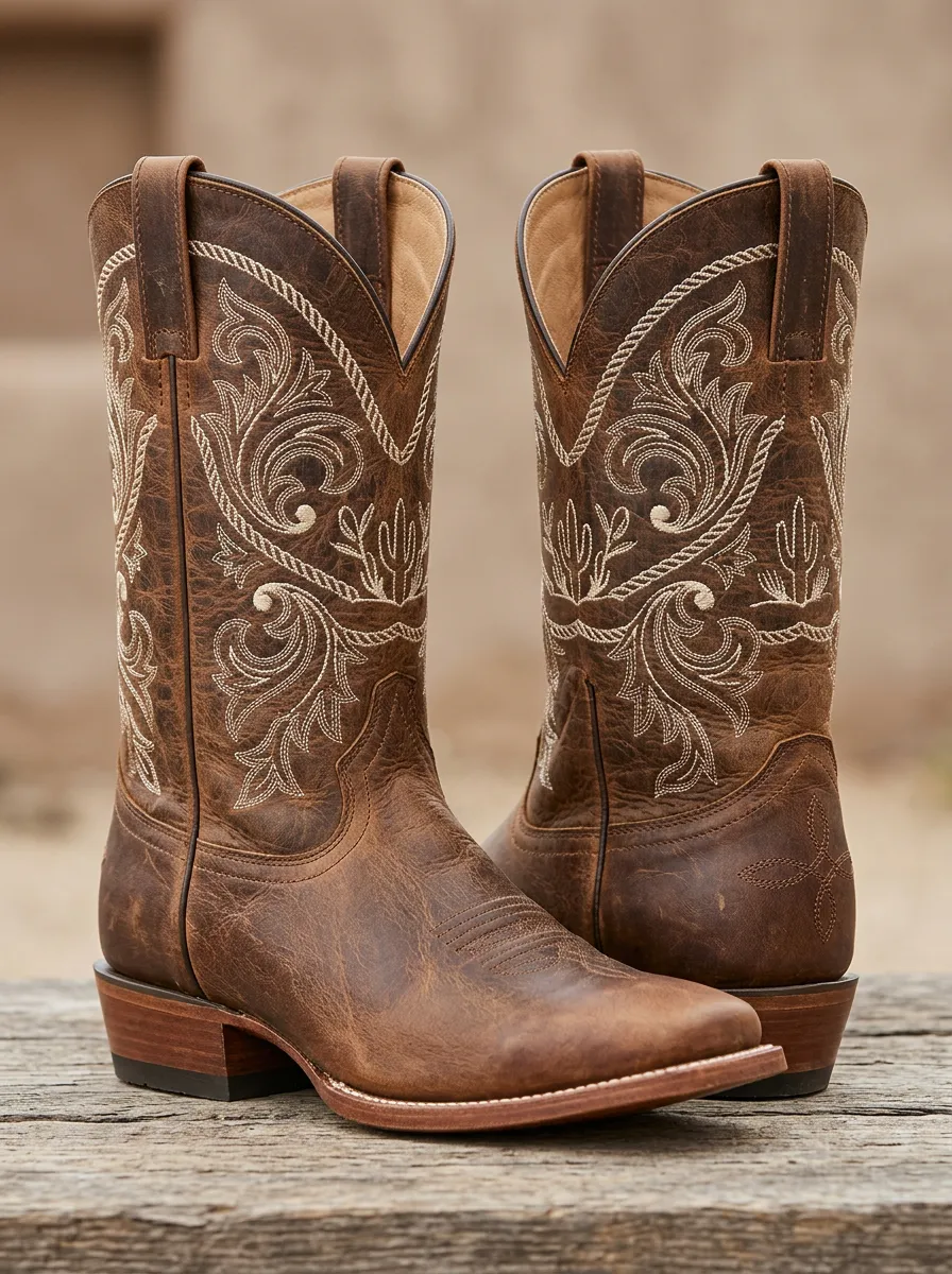 Rustic Floral Classic Look Unisex Western Cowboy Boots