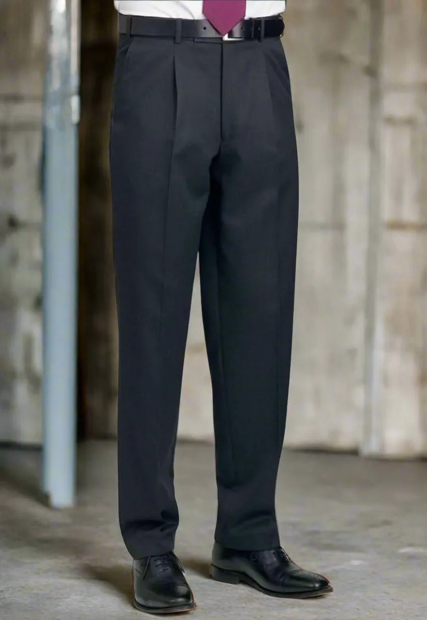 Men's Classic Fit Single Pleat Suit Trousers
