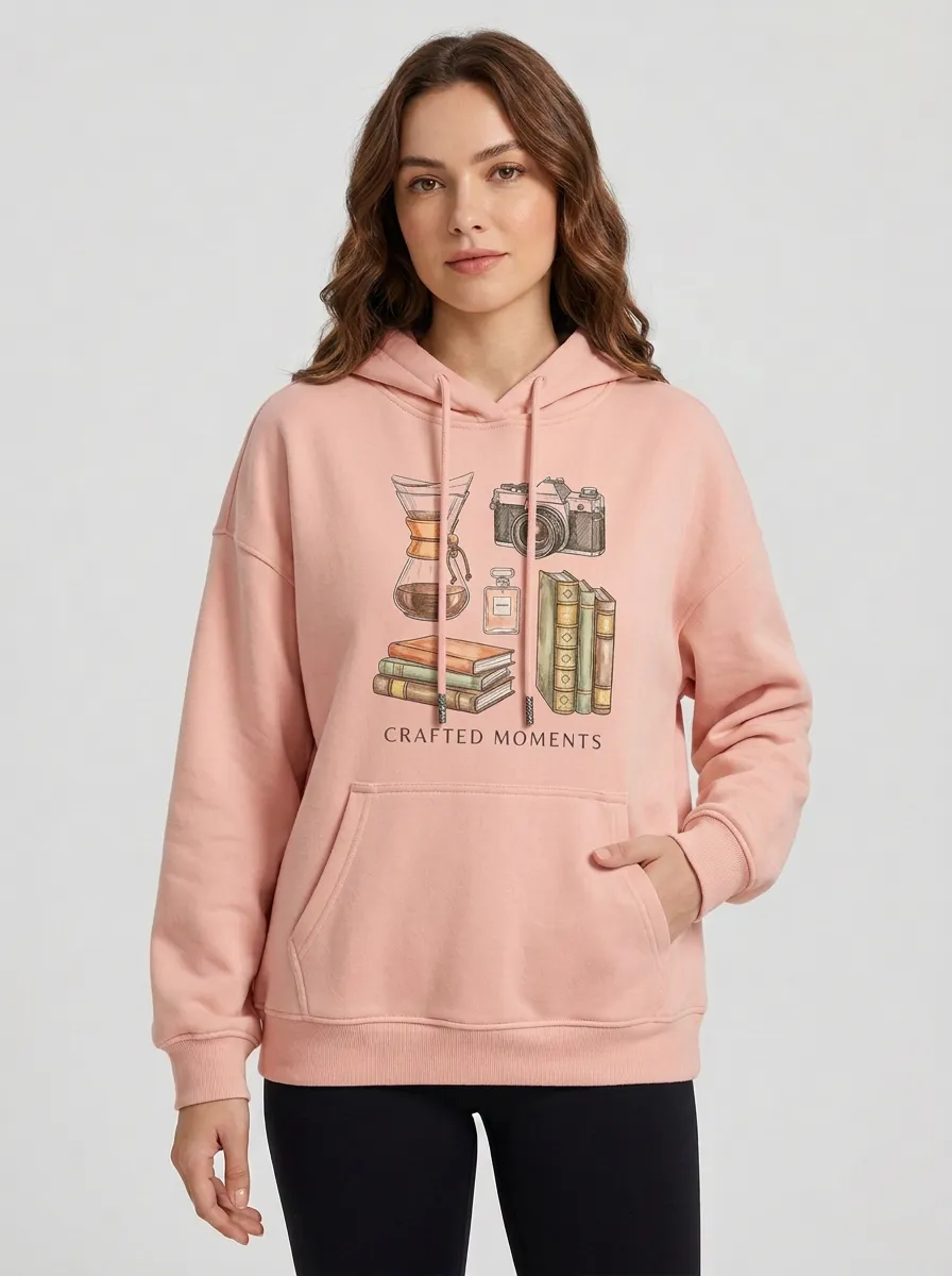 Women's Hobby Lover Coffee Camera Books Graphic Hoodie
