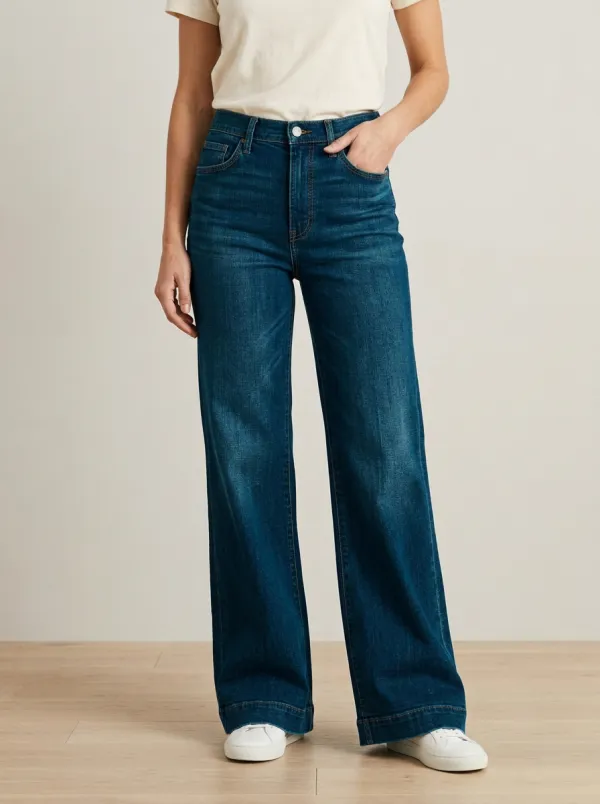 Wide-Leg High-Rise Denim Casual Denim Jeans