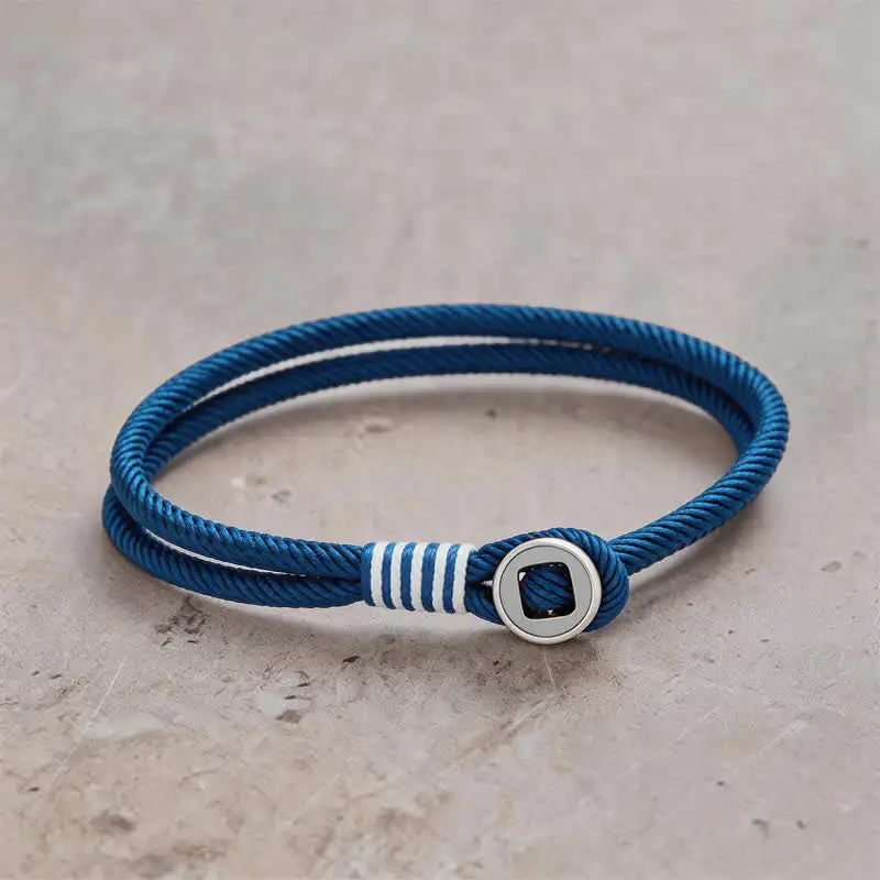 Sterling Silver Double Wrap Button Bracelet