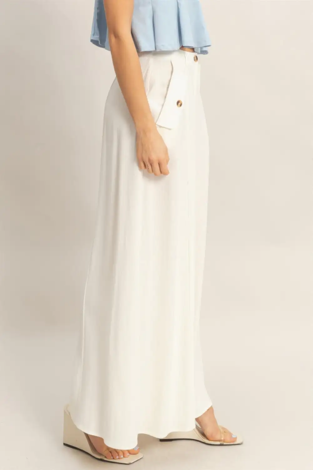 Wide Leg Flap Pocket Pants