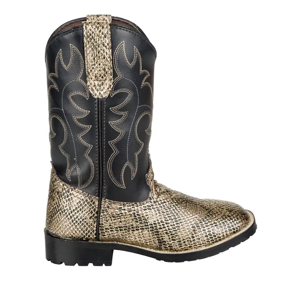 Traditional Men's Denim Boots With Panel