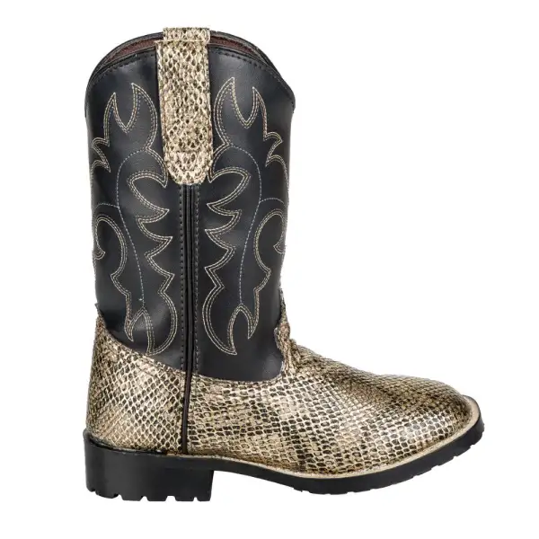 Traditional Men's Denim Boots With Panel