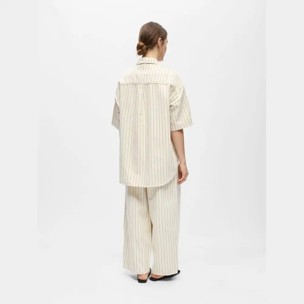 Button-Up Oversized Striped Women's Shirt