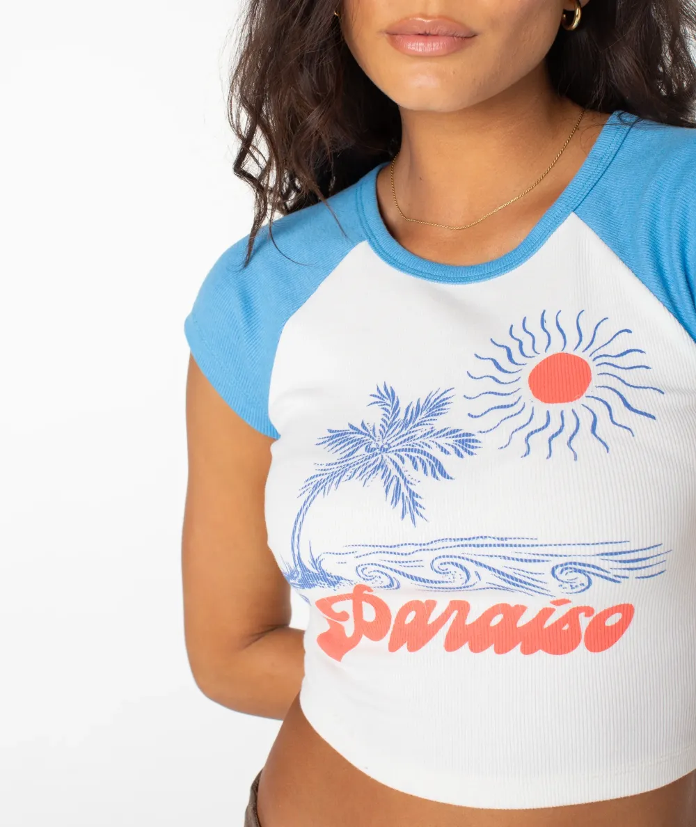 Beach Print Slim-Fit T-Shirt