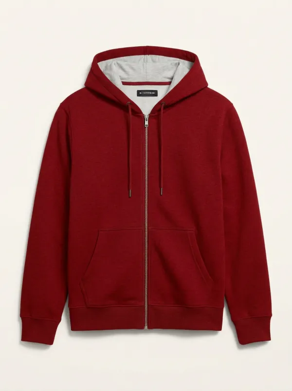 Modern Zip-Up Solid Essential Men's Hoodie