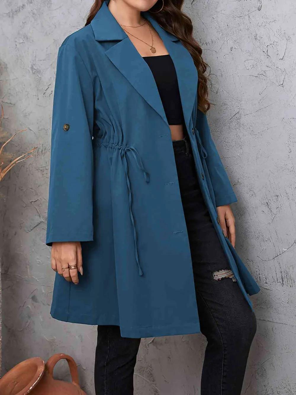 Nina'S Plus Size Lapel Collar