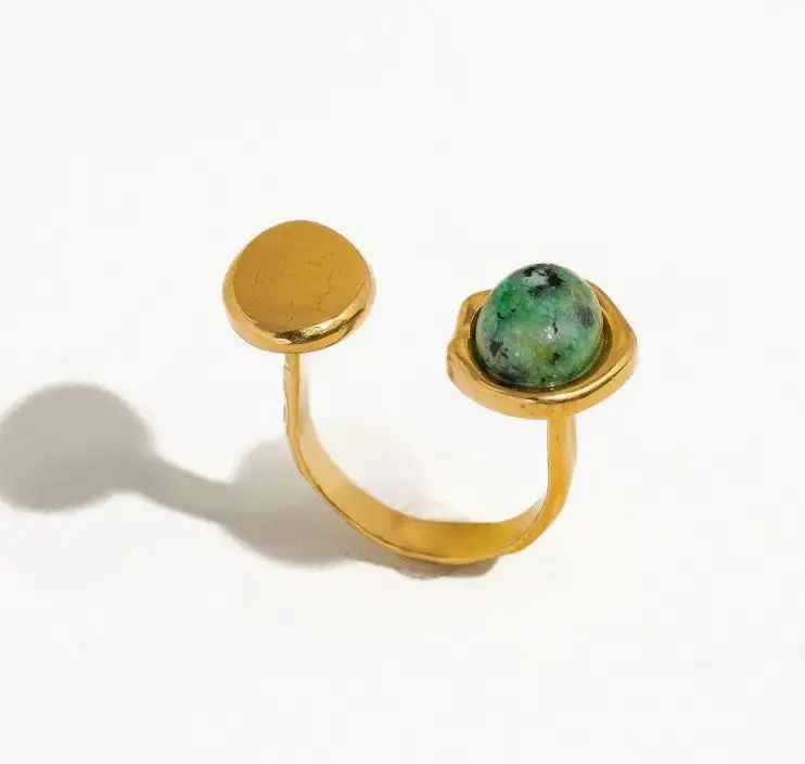 Boho Adjustable Ring with Statement Stone