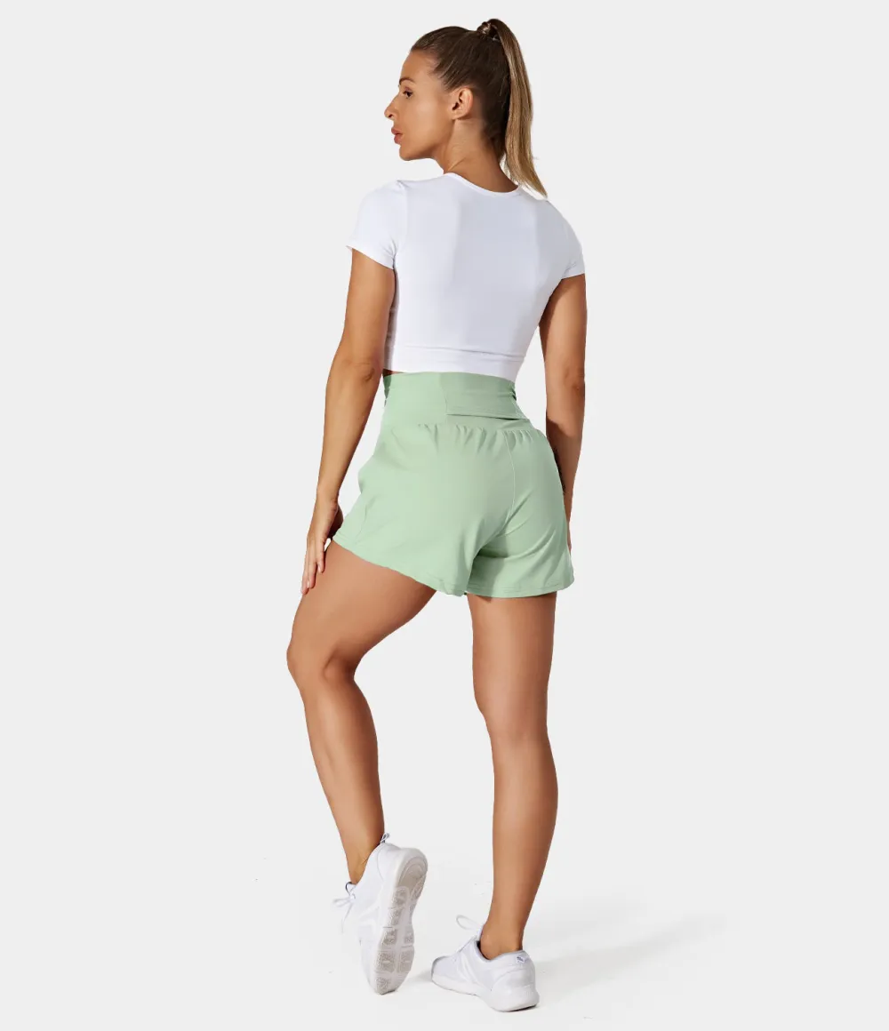 2026🔥  Super High Waisted Back Pocket & Side Hidden Pocket 2-in-1 Yoga Shorts 2.5