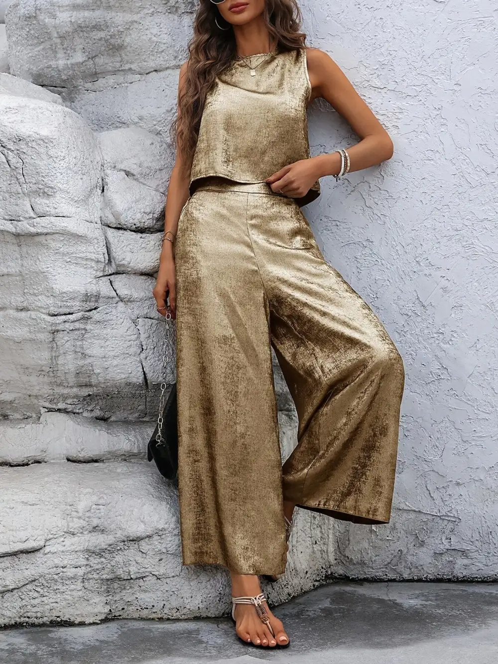 Relaxed Round Neck Tank and Pants Set